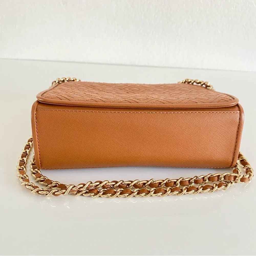 Tory Burch Brown Quilted chain strap Bag